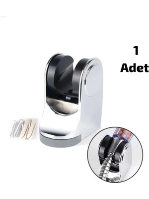 Mikasso Ayarlanabilir Duş Başlığı Tutacağı Duvara Sabitlemeli Banyo Telefon Tutucu, Duş Başlık Mafsalı Gri P