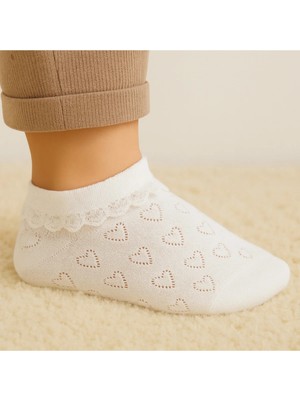 Solde 2'li Kız Çocuk Dantelli Kalpli Çorap – Her Kombine Uyumlu Şıklık