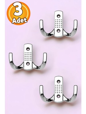 Mikasso Noktalı Askı Portmanto Vestiyer Duvar Dolap Elbise Mobilya Askılığı Metal Askısı Askılık (3 Adet) Me
