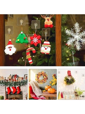 Mikasso Askı X24 Adet Güçlü Şeffaf Duvar Askısı Askılığı Yapışkan Vantuz Kanca Mutfak Banyo Aksesuar Plastik