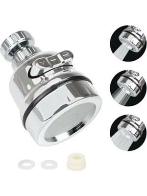 Mikasso Hareketli Mutfak Musluk Başlığı-Filtreli Döner Musluk Ucu 360° Krom Kaplama Su Tasarruflu Başlığı