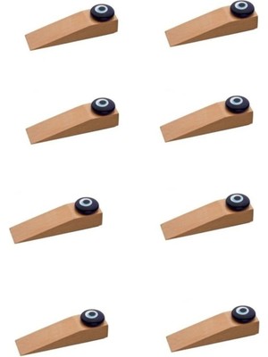 Mikasso 8 Adet Ahşap Kapı Stoperi Kapı Takozu Ahşap Nazar Boncuklu Kapı Stoperi Kapıtakoz6