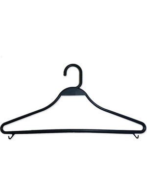 Mikasso Plastik Siyah Askı 6'lı, Kıyafet Askısı, Kuru Temizleme Askısı Plastik Siyah