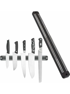 Mikasso Paslanmaz Mıknatıslı Duvar Bıçak Askısı Standı 55CM Metal Beyaz