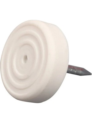 Mikasso Mobilyaya Çivili Masa Sandalye Yumuşak Plastik Kaydırmaz Zemin Koruyucu 20'li 19 mm Beyaz Bej