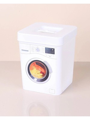 Mikasso Deterjanlık Banyo Mutfak Deterjanlık Çamaşır Makinası Şekilli , Çok Amaçlı Kutu , Beyaz Plastik Beya