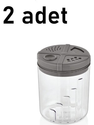 Mikasso 2 Adet Tuzluk Biberlik Baharatlık Qlux 300 ml Tuzluk Biberlik 3 Kademeli L-00277 Ev Ofis Lokanta Pla