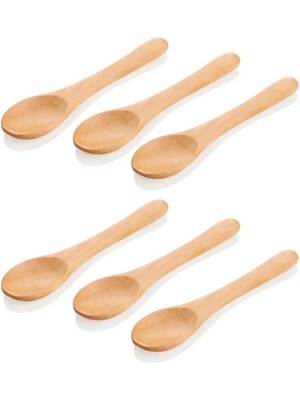 Mikasso 6'lı Lüx Baharat Şeker Reçel Kaşığı Bambu Kahverengi
