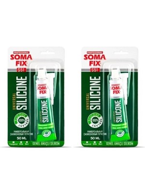 Mikasso 2 Adet 50 ml Tüp Silikon Şeffaf Genel Amaçlı Yapıştırıcı