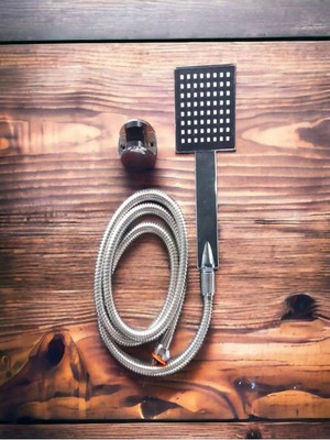 Mikasso Kare Hortumlu Mafsallı Duş Fiskiyesi Fişkiyesi Başlığı Duşluk Seti Banyo Kuvet Duşakabin Spiralli Gü