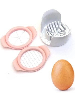 Mikasso Plastik Paslanmaz Kivi Çilek Haşlanmış Yumurta Dilimleyici Doğrayıcı Plastik