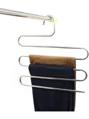 Mikasso Askı 5 Katlı Metal Dolap Içi Pantolon Bluz Elbise Eşarp Şal Atkı Fular Havlu Askısı Yer Kaplamayan M