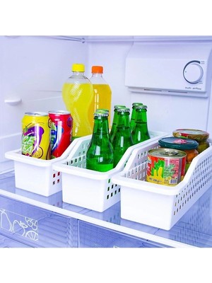 Mikasso 4 Adet Beyaz Decobella Buzdolabı Içi Düzenleyici Sebze Meyve Sepeti Mutfak Banyo Tezgah Altı Üstü Pl