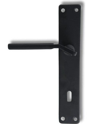 Mikasso Azra Aynalı Elisa Ayna Oda Kapı Kolu Siyah 1 Takım (Montaj Vidaları Dahildir.) Sac