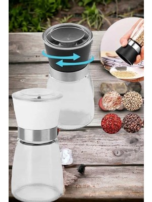 Mikasso Seramik Bıçaklı Baharat Değirmeni | Ayarlanabilir Tuz Karabiber Öğütücü | Şık Sofra Sunum Aksesuarı
