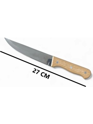 Mikasso Ahşap Saplı Mutfak Bıçağı 1. Sınıf Bıçak 27CM Sebze Meyve Et Bıçağı