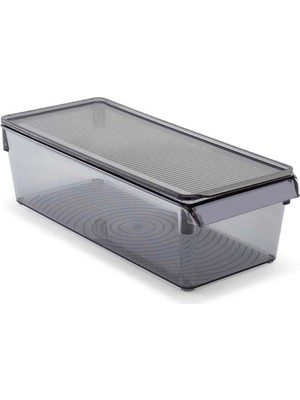 Mikasso Buzdolabı Içi Organizer Dolap Içi Düzenleyici Raf 290*150*100 mm Şeffaf Siyah Plastik Tr