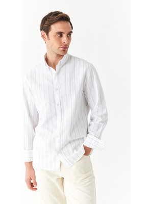 Regular Fıt Çizgili Uzun Kollu Gömlek