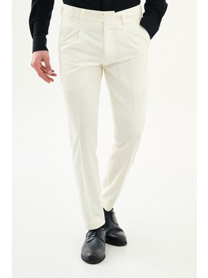 MCR Düz Slim Fit Pileli Yandan Düğmeli Erkek Pantolon