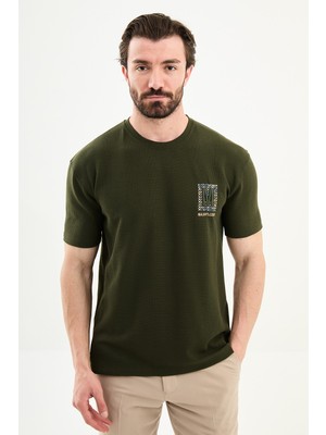 MCR Desenli Slim Fit Nakışlı Bisiklet Yaka Erkek T-Shirt