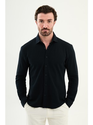 MCR Desenli Slim Fit Uzun Kollu Erkek Gömlek