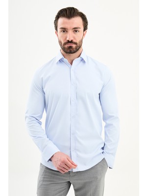 MCR Düz Slim Fit Uzun Kollu Erkek Gömlek