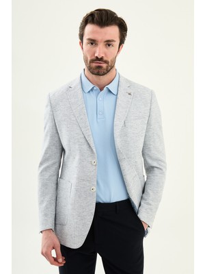 MCR Desenli Slim Fit Mono Yaka Torba Cep Erkek Ceket