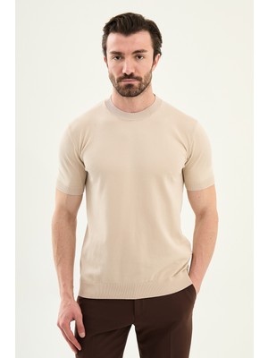 MCR Düz Slim Fit Bisiklet Yaka Erkek Triko T-Shirt