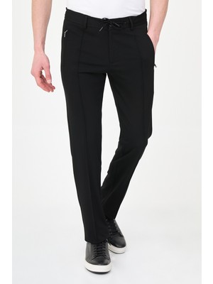 MCR Düz Super Slim Fit İpli Beli Lastikli Cebi Gizli Fermuarlı Erkek Pantolon