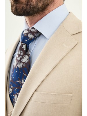 MCR Duz Slim Fit Mono Yaka Klasik Yelekli Erkek Takım Elbise