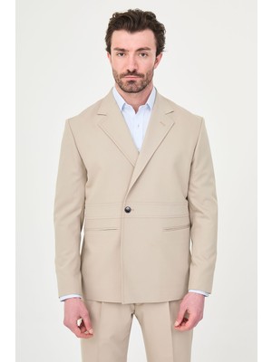 MCR Düz Slim Fit Mono Yaka Tek Düğme Pileli Pantolon Erkek Takım Elbise