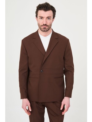 MCR Düz Slim Fit Mono Yaka Tek Düğme Pileli Pantolon Erkek Takım Elbise