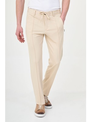 MCR Düz Super Slim Fit İpli Beli Lastikli Cebi Gizli Fermuarlı Erkek Pantolon