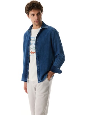 Çizgili Regular Fıt Uzun Kollu Gömlek