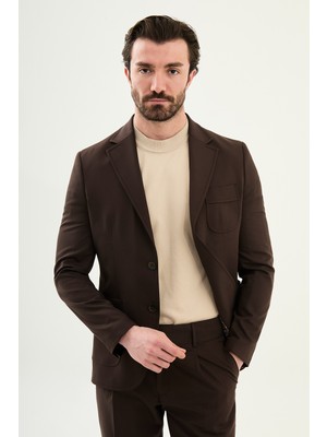 MCR Düz Slim Fit Mono Yaka Torba Cep Erkek Ceket