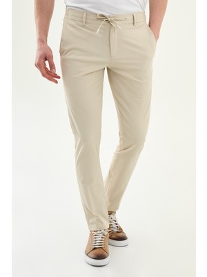 MCR Desenli Super Slim Fit Beli Lastikli İpli Erkek Pantolon