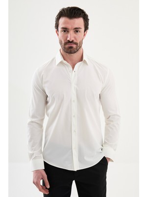 MCR Düz Slim Fit Uzun Kollu  Erkek Gömlek