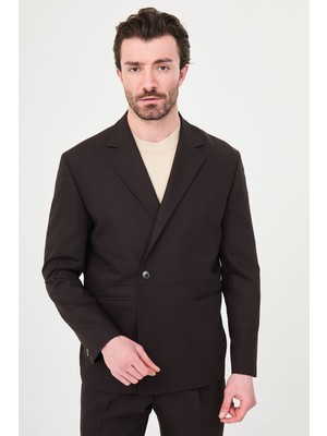 MCR Düz Slim Fit Mono Yaka Tek Düğme Pileli Pantolon Erkek Takım Elbise