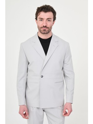 MCR Düz Slim Fit Mono Yaka Tek Düğme Pileli Pantolon Erkek Takım Elbise