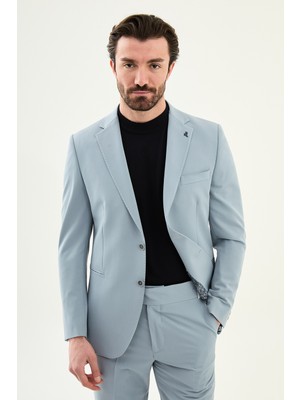 MCR Düz Slim Fit Mono Yaka Pantolonu Kemer Tokalı Erkek Takım Elbise