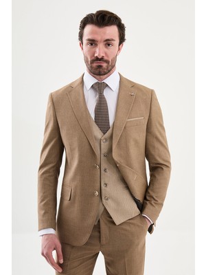 MCR Desenli Slim Fit Mono Yaka Kombinli Erkek Takım Elbise