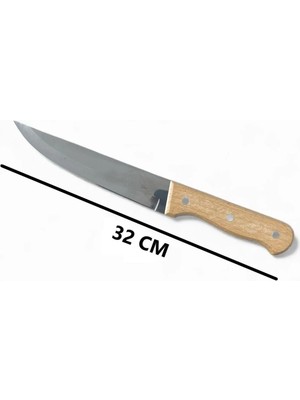 Mikasso Ahşap Saplı Mutfak Bıçağı 1. Sınıf Bıçak 32CM Sebze Meyve Et Bıçağı