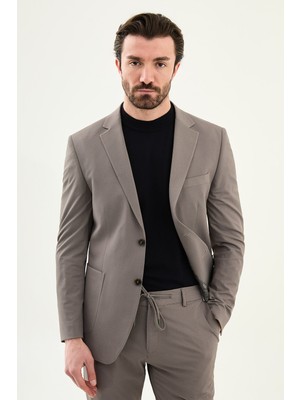 MCR Desenli Slim Fit Mono Yaka Torba Cep Pantolonu İpli Erkek Takım Elbise