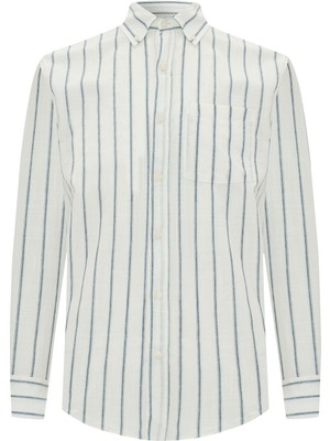 MUDO Regular Fıt Çizgili Uzun Kollu Gömlek