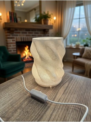 Onyx Organik Dalga Desenli 3D Printed Gece Lambası | Minimalist Abajur
