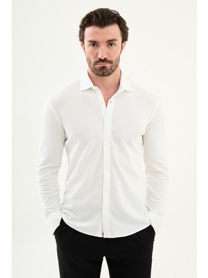 MCR Desenli Slim Fit Uzun Kollu Erkek Gömlek