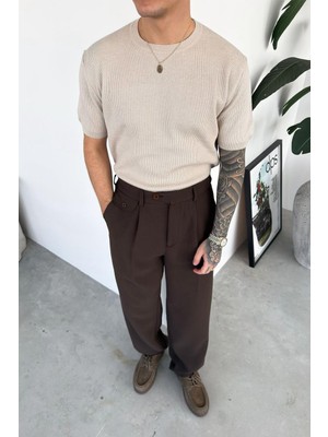 HAFKA Taş Basic Bisiklet Yaka Triko Relaxed Tişört