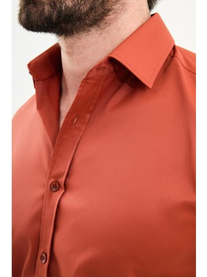 MCR Düz Slim Fit Uzun Kollu Erkek Gömlek