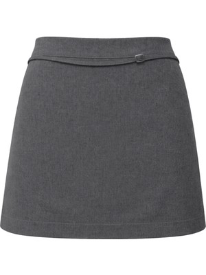 Mixray 2048 Kadın Kemerli Kalın Şort Etek Antrasit