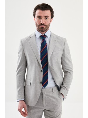 MCR Kırçıllı Slim Fit Mono Yaka Erkek Takım Elbise